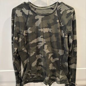 lululemon athletica Green Camouflage Long Sleeve Tee